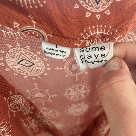 Boho women’s high low dress with tie waist - Picture 2 of 3